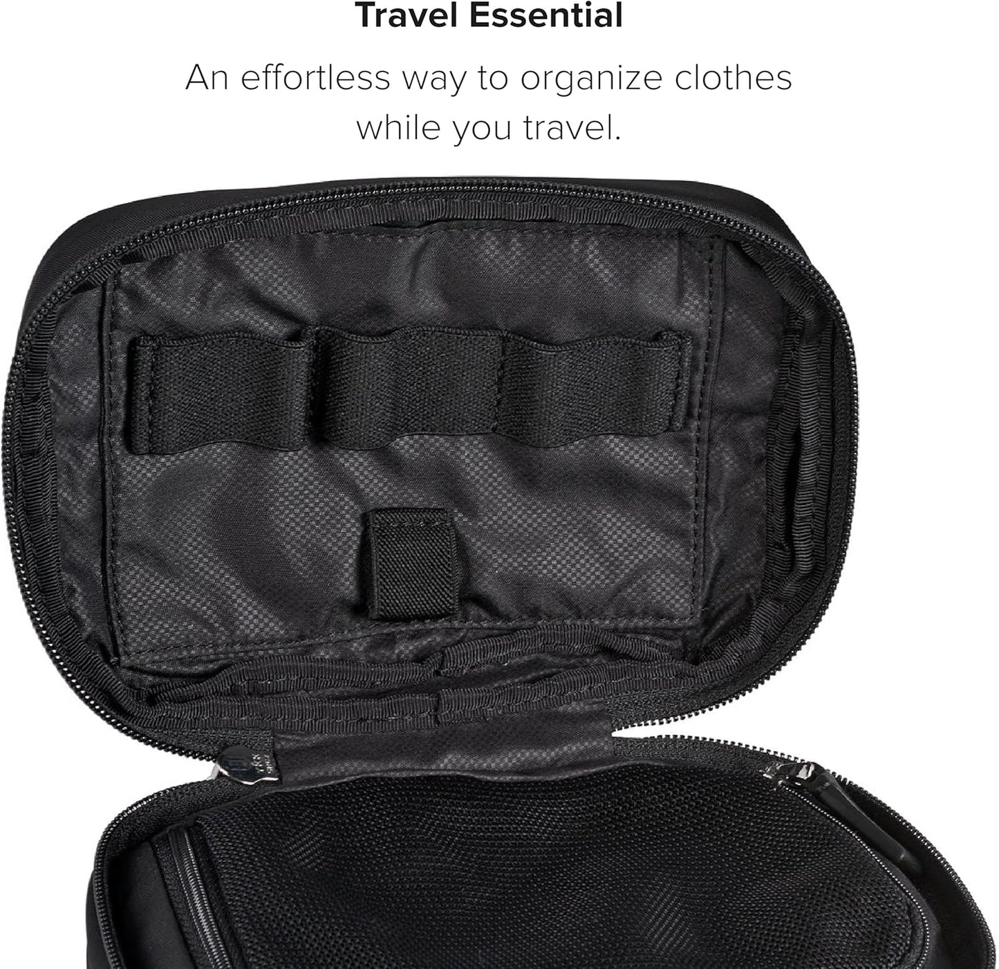 - Accessory Pouch - Travel Case Organizer for Cords, Electronics, Cosmetics, Hygiene Kit - Nylon Toiletry Bag - Small, Black