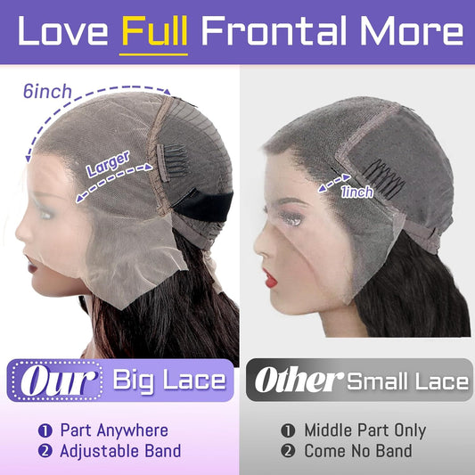 30 Inch Body Wave Lace Front Wigs Human Hair 13X6 HD Lace Front Wigs Human Hair Pre Plucked with Baby Hair 180 Density Body Wave Full Frontal Lace Wigs Human Hair 13X6 for Black Women Natural Color